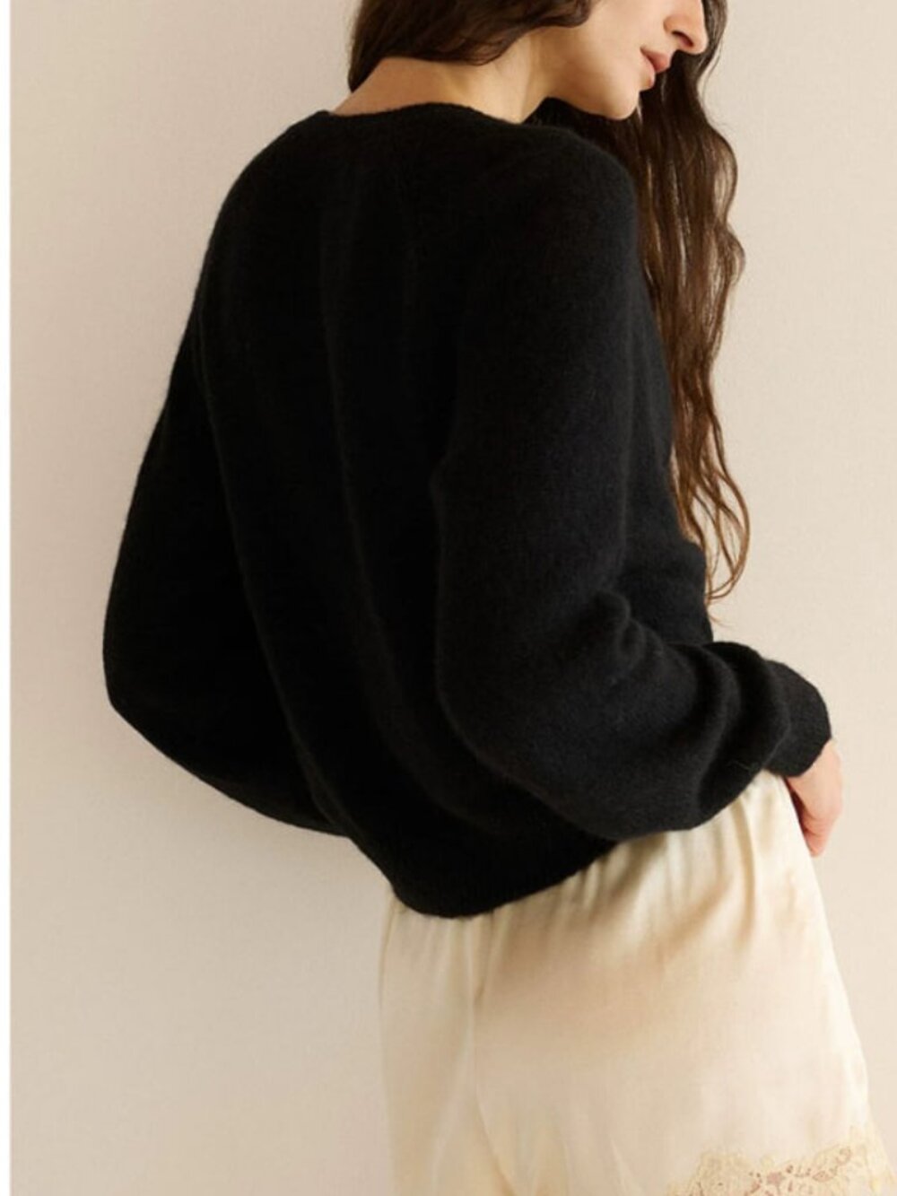 Doen NWOT Petra Cardigan Black M - Picture 3 of 15